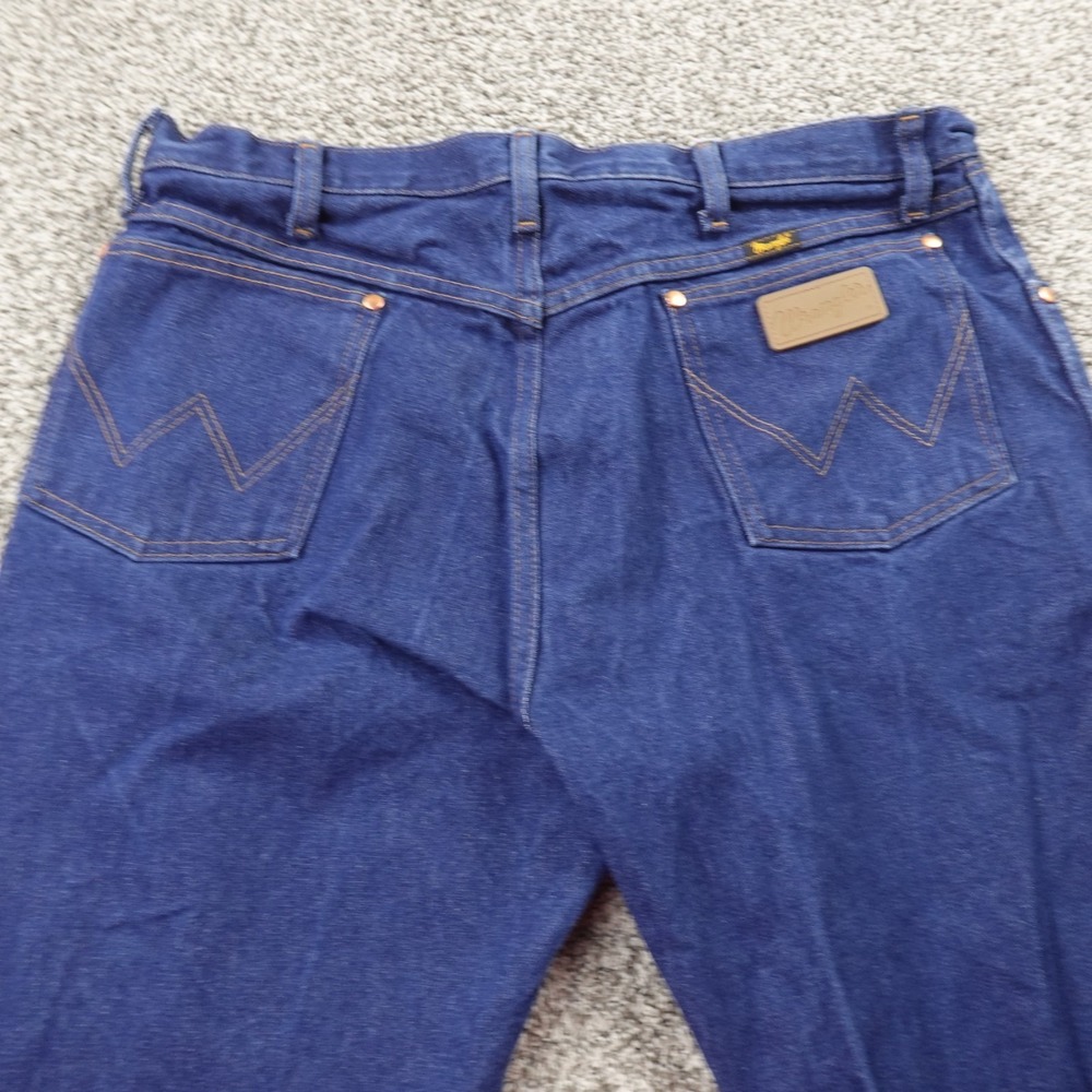 VTG Wrangler Jeans Mens 38X36 Dark Blue Denim 13MWZ Cowboy Cut Western Rodeo 90s